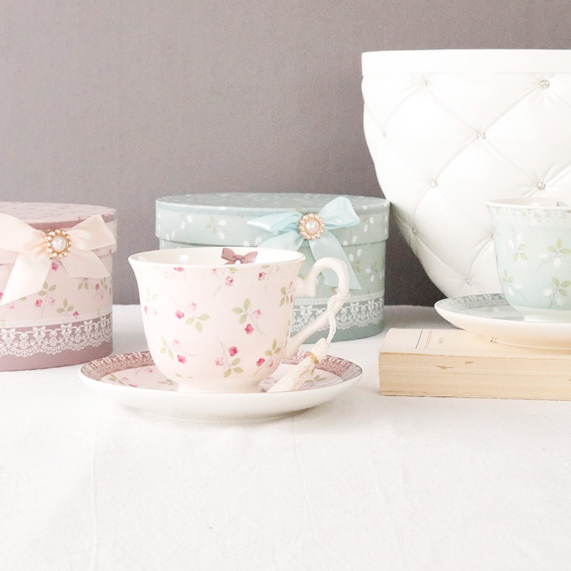 カップ＆ソーサ― ギフトボックス 入り おしゃれ ピンク ブルー ポムドゥース