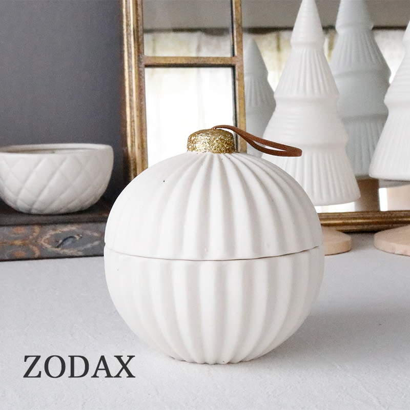 ポーセリン オーナメント キャンドルジャー/Ribbed ZODAX