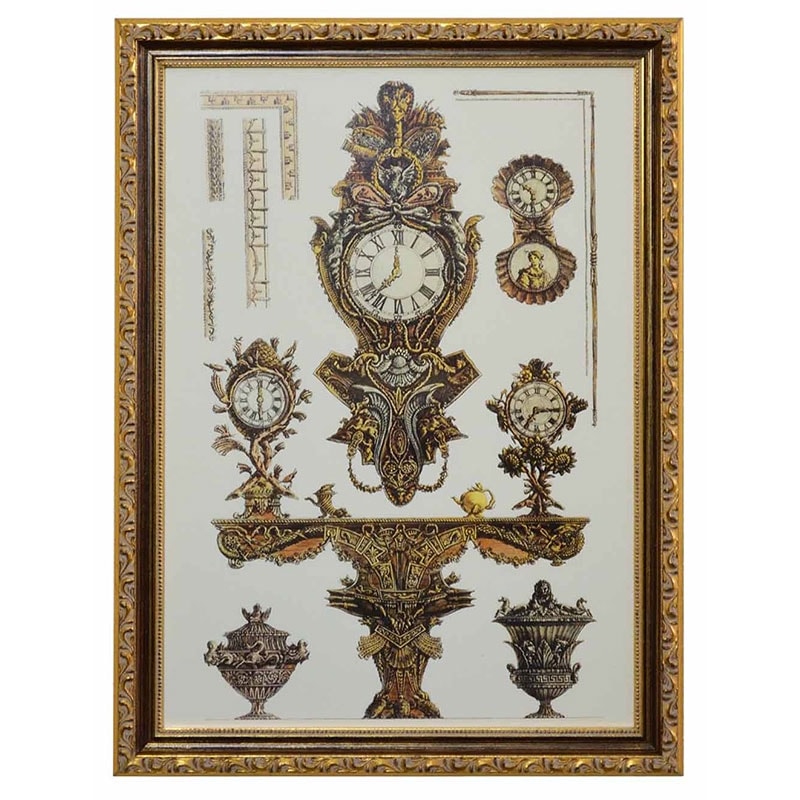 アートパネル アンティーク時計 イタリア製 91648