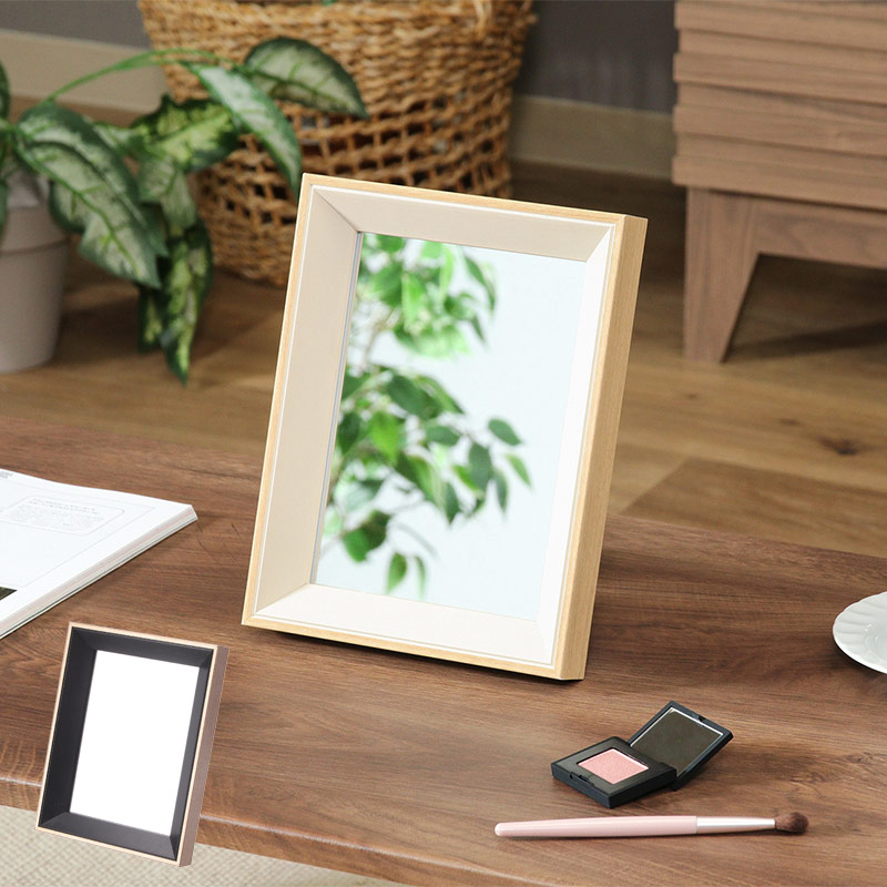 卓上ミラー 鏡 ホワイト ブラック