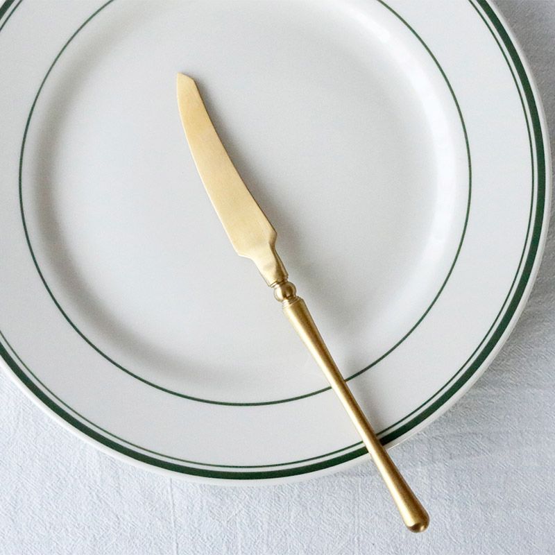 ディナーナイフ 23cm ゴールド カトラリー 単品 高級感 ステンレス製 マット仕上げ 洋食器 和食器対応 北欧風 おしゃれ 食洗機対応