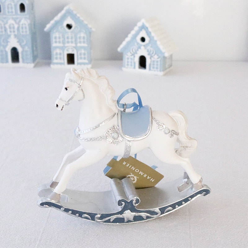 クリスマス 飾り ウインター ブルー ロッキングホース オーナメント 置物 ツリー 装飾 インテリア クリスマス雑貨