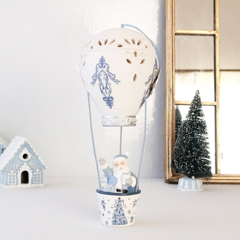 クリスマス 飾り ウインターブルー エアーバルーン オーナメント インテリア 置物 オブジェ サンタクロース 気球