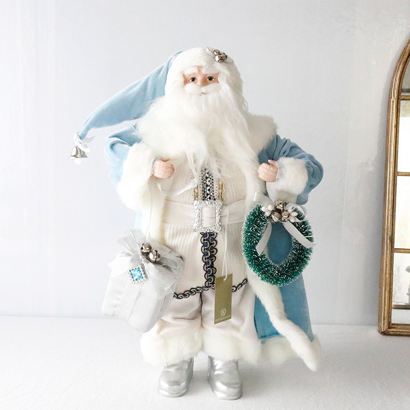 クリスマス 飾り サンタ フィギュア ウインターブルー インテリア 置物 オブジェ サンタクロース
