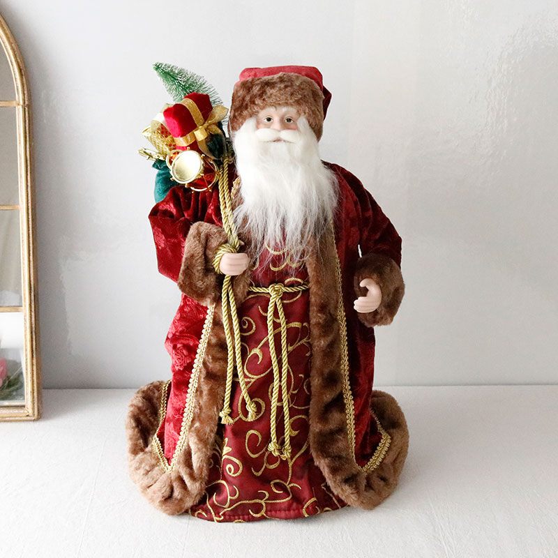 クリスマス 飾り ツリートップサンタフィギュアバーガンディ サンタクロース クリスマス雑貨
