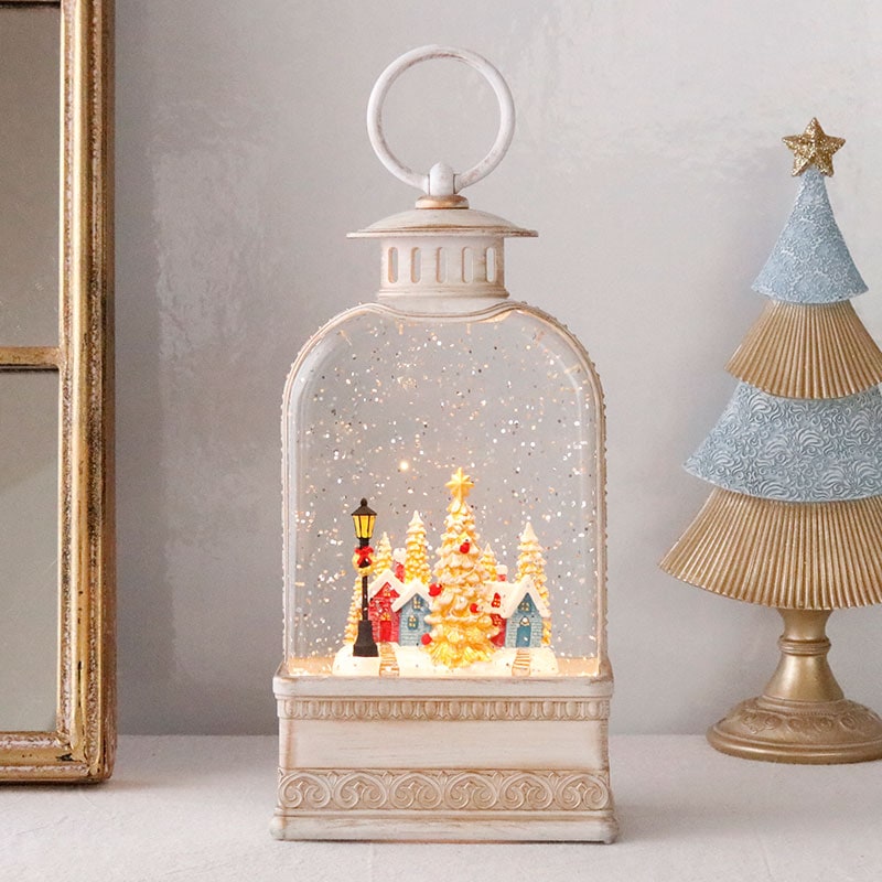 クリスマス 飾り リキッド ミュージック ランタン ヴィレッジ ホワイト インテリア