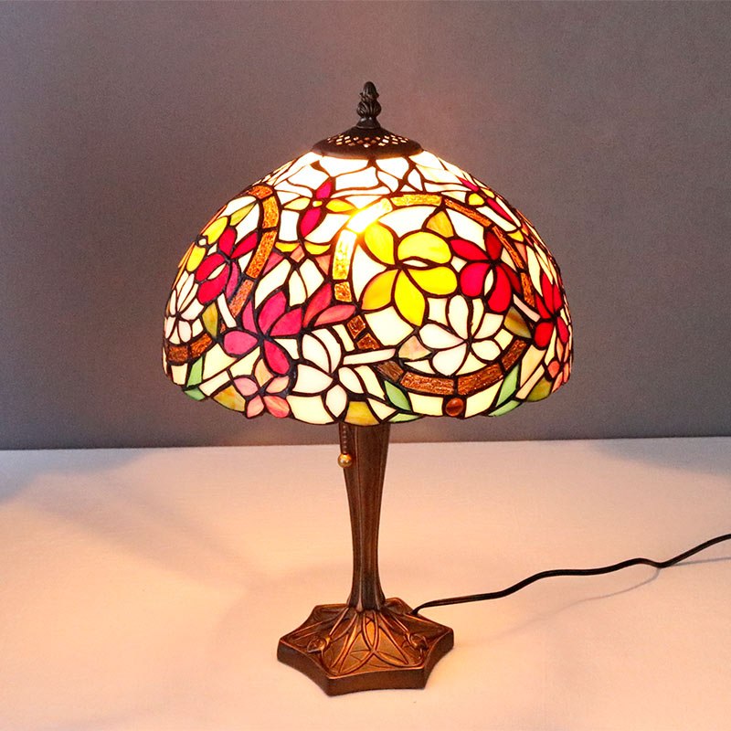 ライト おしゃれ ステンドランプ フラワー 卓上 花 アンティーク調 テーブルランプ