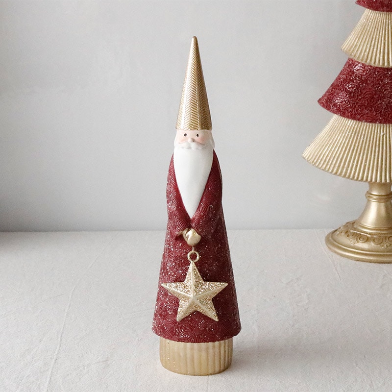 クリスマス 飾り ウインター レッド サンタ 置物 オブジェ 23cm