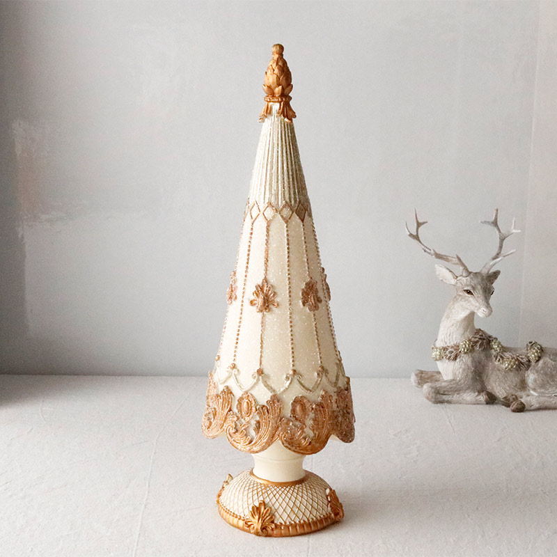 クリスマス 飾り ホワイト レジン ツリー ガーランド クリスマスツリー オブジェ 30cm 北欧風 インテリア