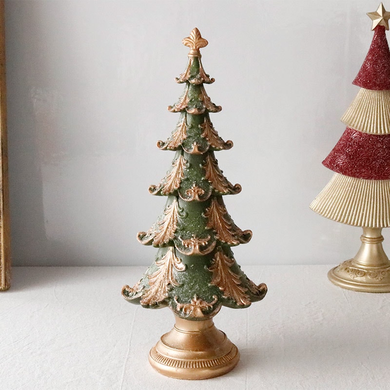 クリスマスツリー アンティーク ガラス LED