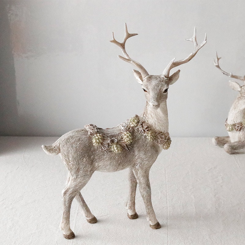 クリスマス 飾り トナカイ ウインター フォレスト ディア― オブジェ 立ち クラシカル インテリア
