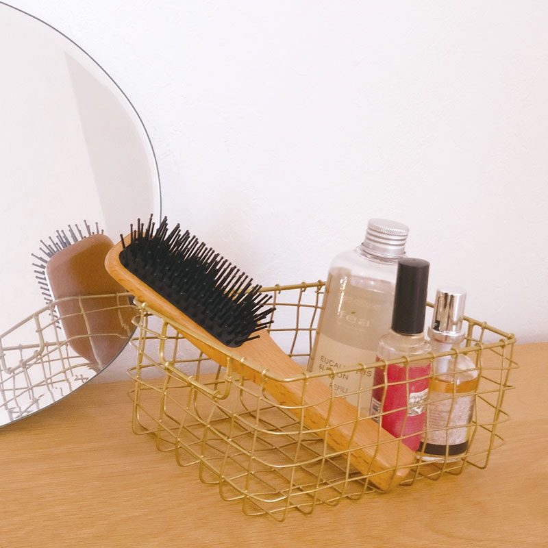 収納 ワイヤーバスケット 収納バスケット 真鍮風 インテリア雑貨