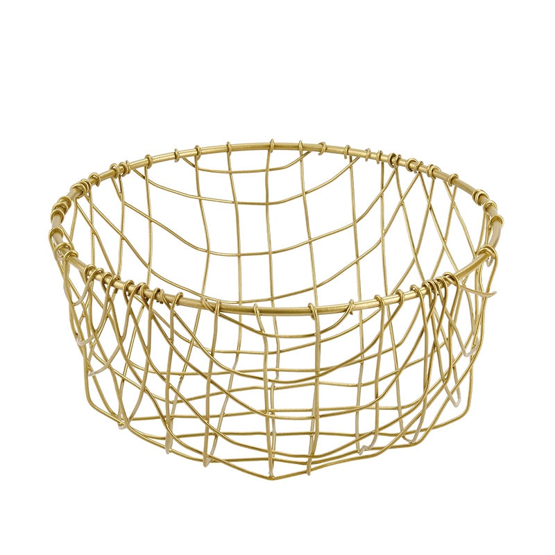 収納 ワイヤーバスケット 収納バスケット 真鍮風 インテリア雑貨