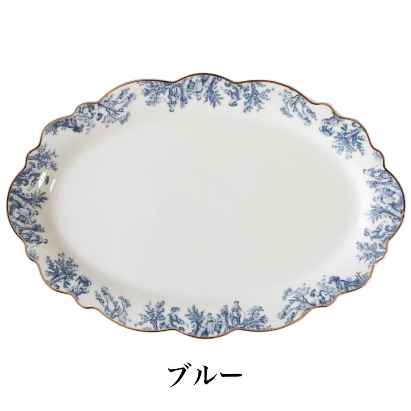 トワルドジュイ オーバルプレート皿 陶器