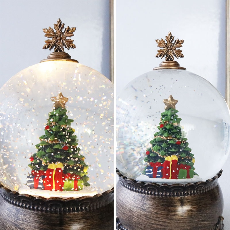 クリスマス リキッドグローブクリスマスツリー スノードーム LED