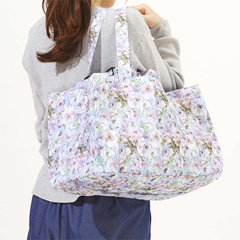 花柄 レジカゴバッグ 保冷 保温 折りたたみエコバッグ