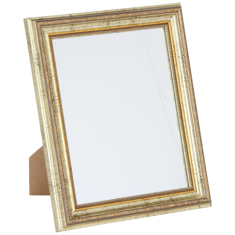 アンティーク調ミラー（ホワイト×ゴールド） 鏡 壁掛けミラー ウォールミラー アンティーク ゴールド