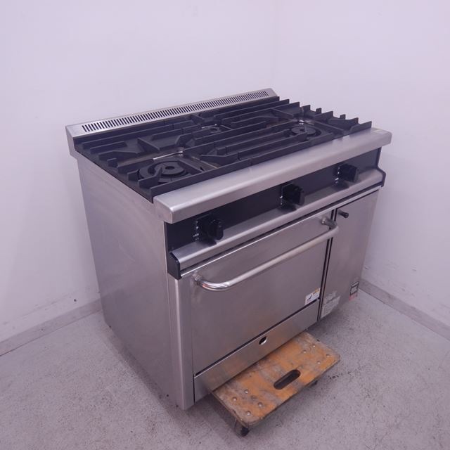 タニコー ガスレンジ 中古 R0921 LPガス 3口 オーブン付き | 熱調理