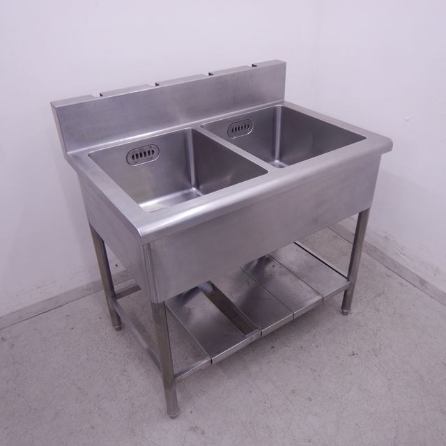 【直接引取限定】セール品 2槽　シンク ステンレス 厨房機器 W900 D600 H800 新品 在庫2台 二槽シンクW800×D450×H800+100mm【東京圏限定】A2C-800業務用 : 遠信