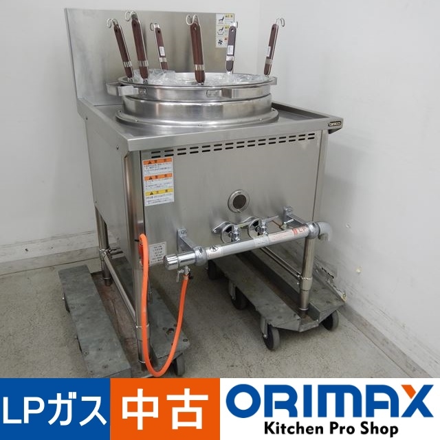中古】 A03473 ゆで麺器 タニコー TU-1N 2018年製 LPガス 65cm幅 6穴