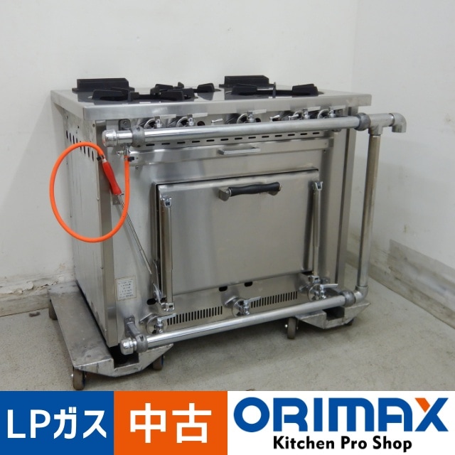 値下げ】【中古】 A06262 オーブン付きガスレンジ 3口 タニコー S-TGR