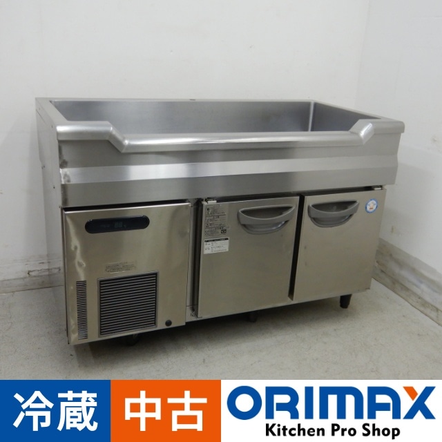 値下げ】【中古】 A06545 舟形シンク付冷蔵コールドテーブル