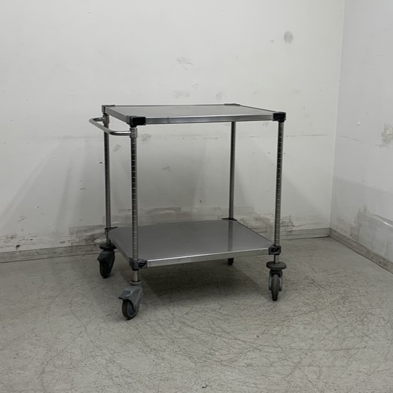 中古】 A08544 移動台 ERECTA ステンレスワゴン W760(+80) x D615 x