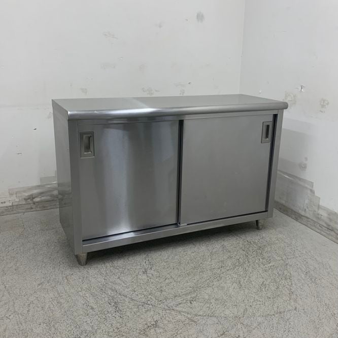 業務用 引戸付作業台 ステンレス製W1200×D750×H800 日本製 ステンレス 作業台 キャスター付き 調理台 W450mm×H800