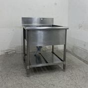 タニコー 2槽シンク 中古 W1000×D600×H800（+150） バックガードあり