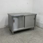 調理台 1100x520x620 中古】 A08860 調理台 ステンレス 扉付き作業台 W1200 x D450 x H800