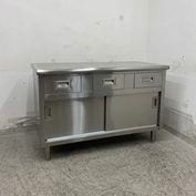 中古】 A07517 調理台 タニコー ステンレス 戸棚付作業テーブル W1800