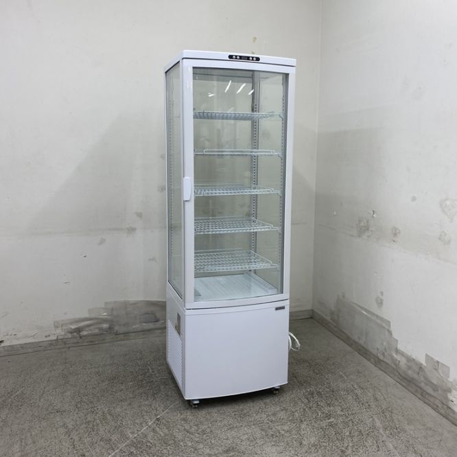 中古冷蔵4面ケースR4G-218SLB レマコム レマコム 4面ガラス冷蔵ショーケース R4G-218SLB フォーシーズン 218L