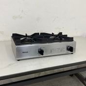 中古】 A07547 3重コンロ 下枠付き 都市ガス用 鋳物コンロ W440 x