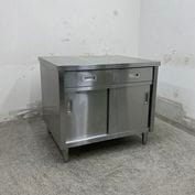 中古】 A09768 調理台 マルゼン BH-096N ステンレス 扉付き作業