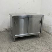 中古】 A09574 調理台 引出し付 ステンレス 扉付作業テーブル W900 x