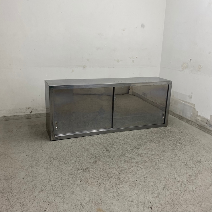 中古】 A08948 吊戸棚 ステンレス戸棚 W1500 x D350 x H600 mm