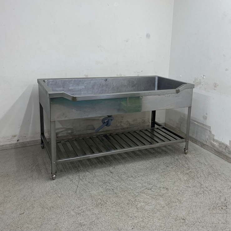 中古】 A09237 舟形シンク バックガード無しタイプ 魚解体 ステンレス