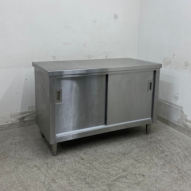 中古】 A09284 調理台 ステンレス 扉付作業テーブル W1200 x D600 x