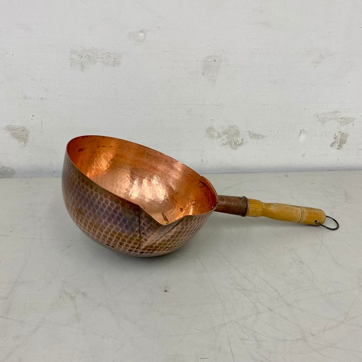 中古】 A09341 銅ボーズ鍋 24cm(3.2L) ガス火専用 鍋 片手鍋 雪平鍋 行