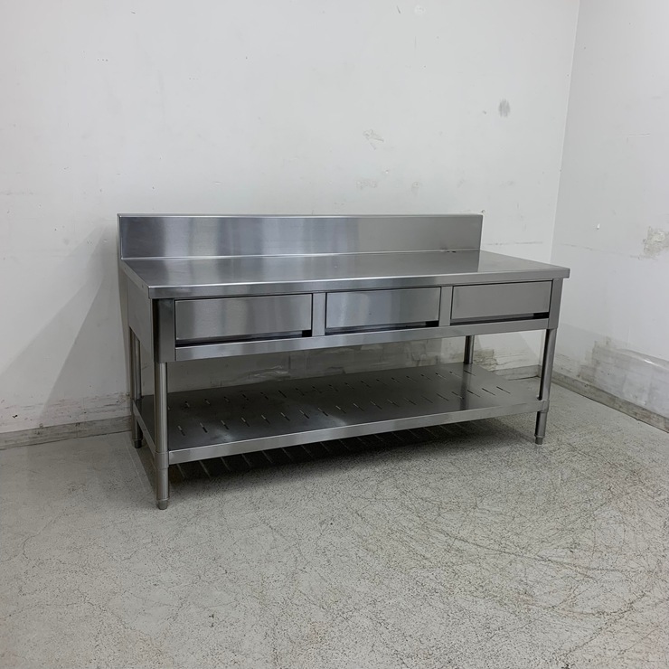 値下げ】【中古】 A08667 作業台 引出し付 ステンレス 作業テーブル