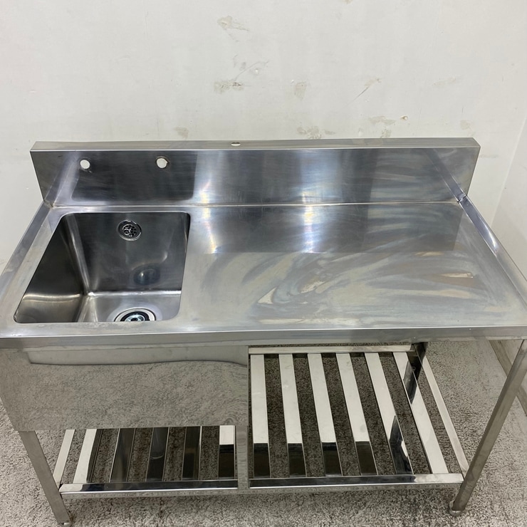 ����š� A09637 1�奷�󥯿��ڤ��դ��ʱ���   ���ƥ�쥹 ή���� W1250 x D600 �� H800(+170) mm���ڶ�̳�ѡۡڿ�˼�ѡۡڲȺ⤪�ޤ����ء�