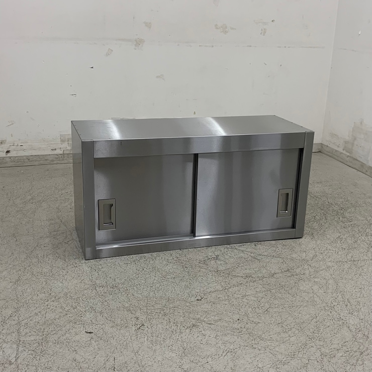 中古】 A08777 吊戸棚 ステンレス 戸棚 W900 x D350 x H450 mm