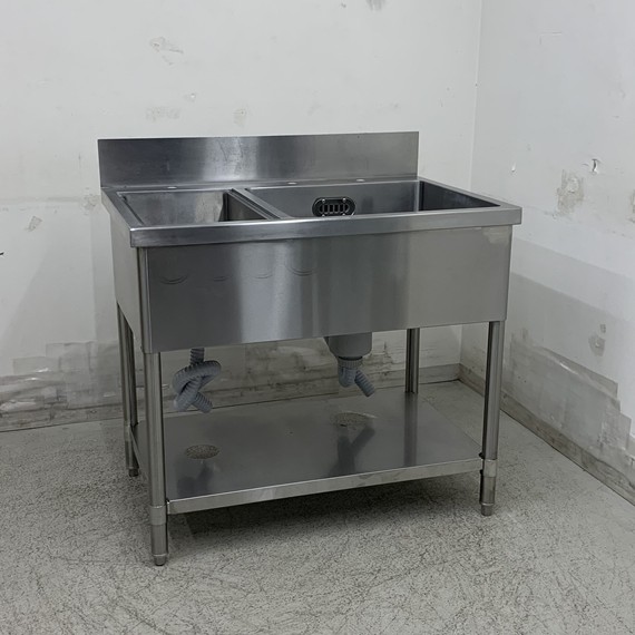 中古】 A08734 1槽シンク ダスト付き ステンレス 流し台 W900 x D600