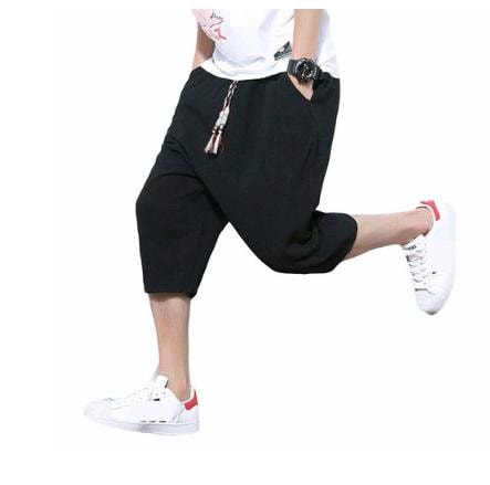 wnab 346upk3 【L】サルエルパンツ ブラック 黒 メンズ ハーフパンツ