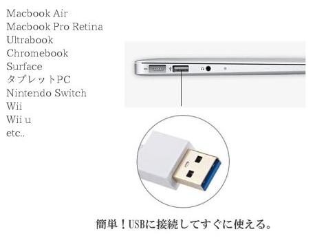 wnab 057upk3 ͭLAN Ѵ ץ USB 2.0 MacBookAir Chrome Surface 