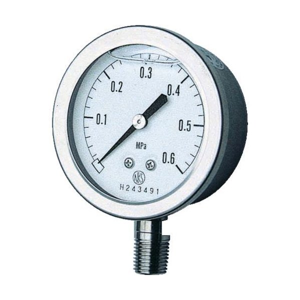 GV50-173-0.3MP］ グリセン入圧力計 A枠立型 Φ60 最小目盛0