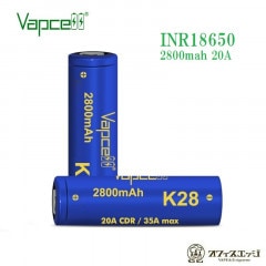 ��2�ܥ��åȡ�Vapcell K28 INR18650 2800mAh 20A �ե�åȥȥåץХåƥ꡼/�٥��� �Żҥ��Х� vape VAPCELL �٥��ץ��� �٥åץ��� �Хåץ��� �١��ץ��� flattop battery ������ ������।�������� [C-89]