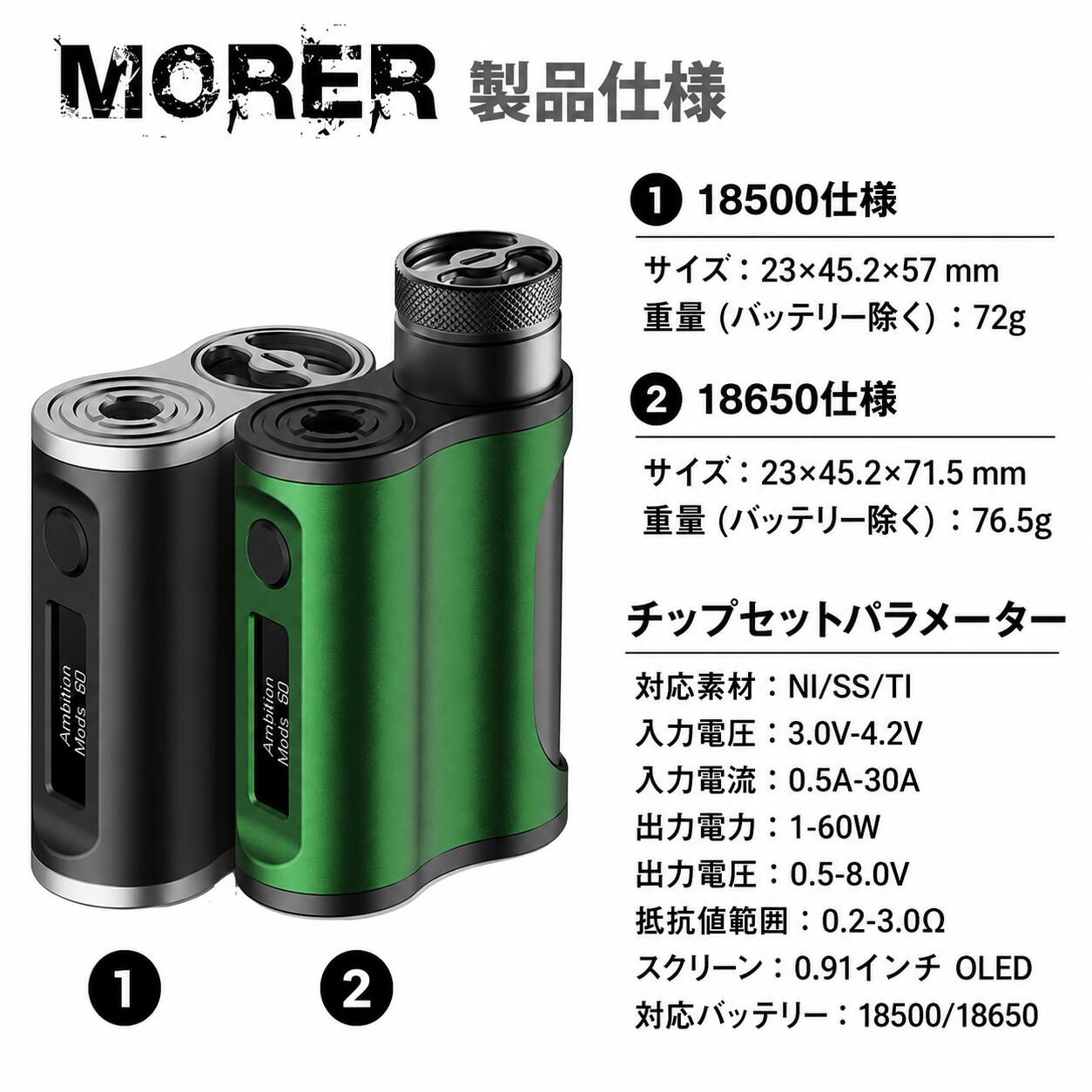 Ambition Mods Morer SBS Box Mod モーラー アンビション ステルス