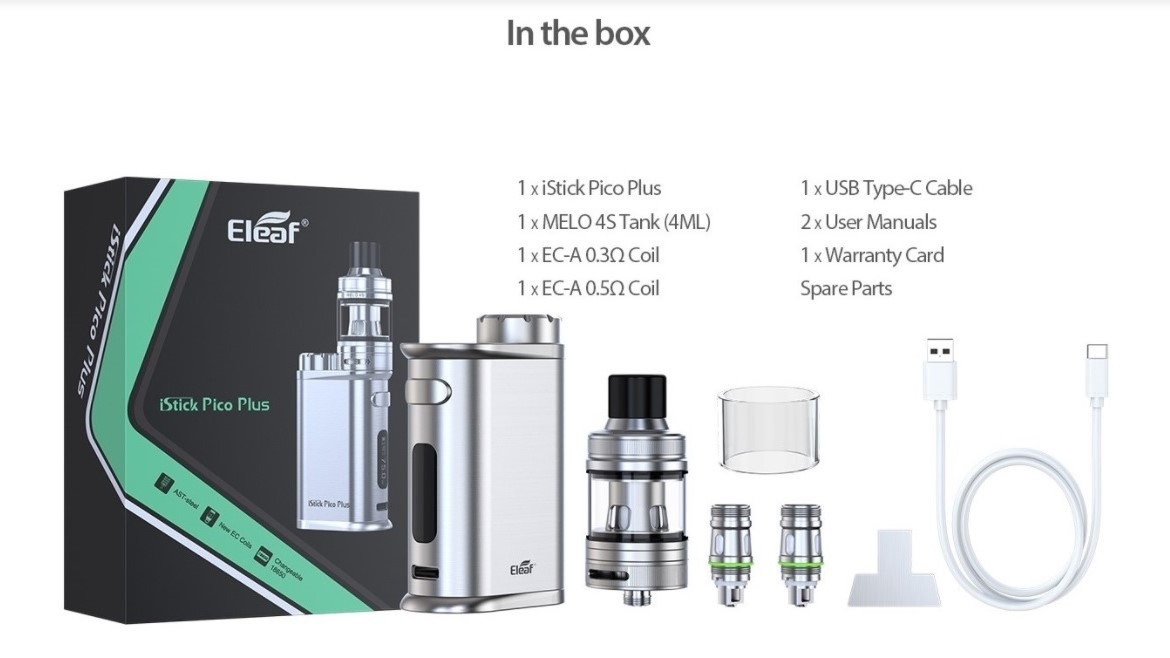 Eleaf iStick Pico Plus 75W Melo 4S ���󥯥��å�/�������ƥ��å��ԥ��ץ饹/�����꡼��/�٥��� ���� �Żҥ��Х� vape mod �ǥХ��� ���ȥޥ����� [E-15]