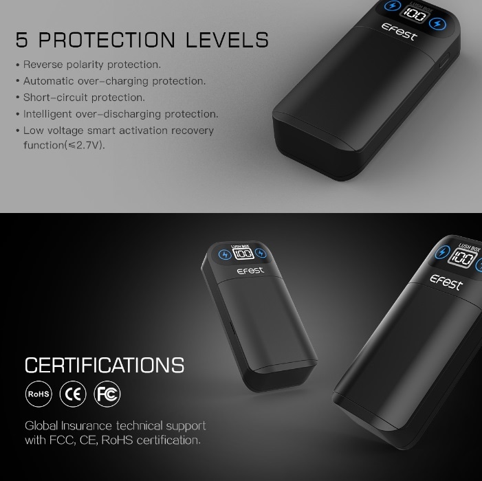 Efest LUSH BOX CHARGER/��å���ܥå���/�����ե�����/��Х���Хåƥ꡼ �ݡ����֥� �Хåƥ꡼���㡼���㡼 ���Ŵ� �Хåƥ꡼���㡼���㡼 �Хåƥ꡼ ���� �Żҥ��Х� �٥��� vape   [Z-50]